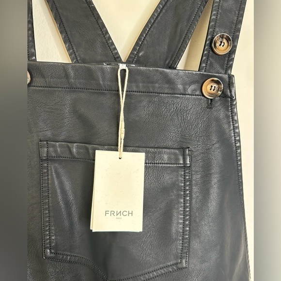 FRNCH Paris faux leather black overalls S NWT - Picture 7 of 8
